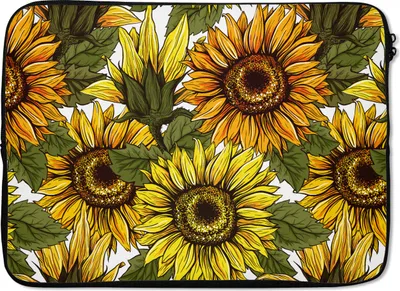 Produktbild von MuchoWow® Laptop Hülle 14 ZollSonnenblume - Vintage - Design Laptoptasche - Laptoptasche - Stoßsicher - Schutzhaube