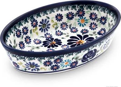 Produktbild von Original Bunzlauer Keramik Dipschale Servierschale Tapasschälchen Schale Schüssel oval, L 15,6 cm , H 4,0 cm im Design DU126