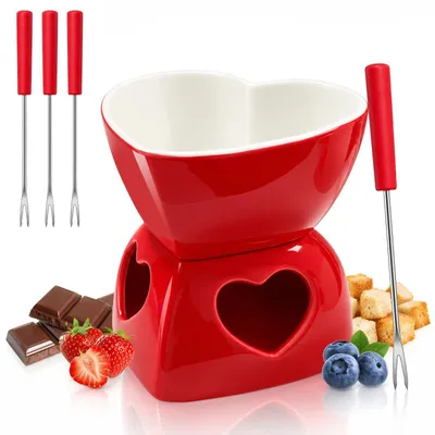 Schokoladenfondue-Set rot 1 Stück