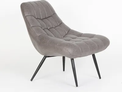 Produktbild von SalesFever Loungesessel mit XXL-Sitzfläche | Bezug Kunstleder | Gestell Metall schwarz | üppige Steppung | B 76 x T 85,6 x H 85,6 cm | dunkelbraun