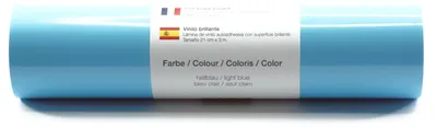 Produktbild von Kreativplotter Vinylfolie glänzend HELLBLAU 21x300 cm