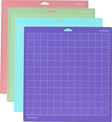 Produktbild von 4 x 30,5 x 30,5 cm Ersatz-Schneidematte, selbstklebende, rutschfeste, gerasterte Schneidematten, kompatibel mit Silhouette Cameo Cricut Schneidemaschine Explore Plotter Machine