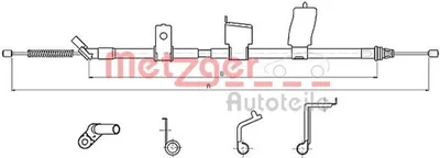 Produktbild von METZGER Handbremsseil Seilzug Feststellbremse für NISSAN X-TRAIL (T31) Hinten Links 17.0329