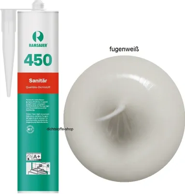 Produktbild von Ramsauer 450 Sanitär 1K Silikon Dichtstoff 310ml Kartusche fugenweiß