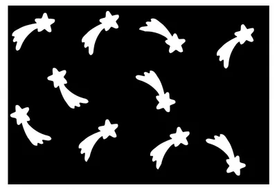Productafbeelding van Borduurpatches - 10 stuks, viltsterren, komeet - textilverfraaiing - 30 mm, wit