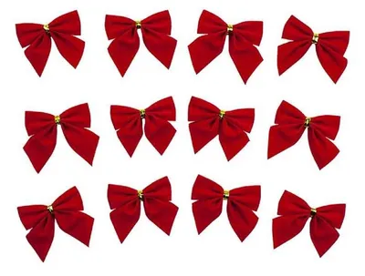 Immagine prodotto di 12 fiocchi per Natale - rossi