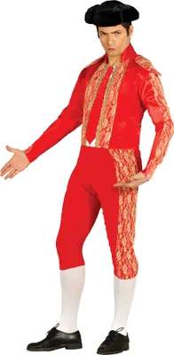 Produktbild von Stierkämpfer Traditionelles Kostüm Karneval Outfit Spanischer Charme, Größe: 46 - 48 (S) Farbe: Rot