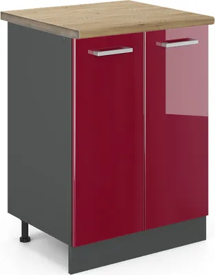 Zdjęcie produktu dla Szafki kuchenne Vicco R-Line Czerwony połysk 60 cm , BP Dąb, Model 45546