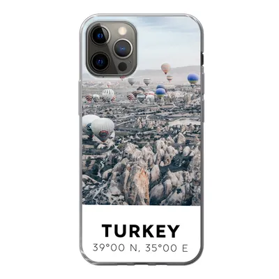 Produktbild von MuchoWow® Handyhülle Schutzhülle Hülle für iPhone 12 Pro Türkei - Felsen - Luftballons Silikon Softcase Handy Hülle - Abdeckung