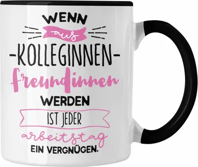 Produktbild von Trendation - Kollegin Tasse Geschenk Freundinnen Arbeitskollegin Geschenkidee Abschied Beste Kollegin der Welt (Schwarz)