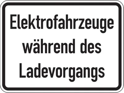 Produktbild von Schild Verkehrszeichen - Elektrofahrzeuge während d - 420x315x2 mm Aluminium ...
