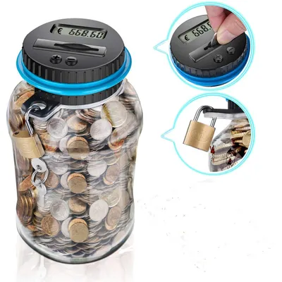Produktbild von Digitale Spardose mit Münzzähler für Kinder und Erwachsene 1,8l