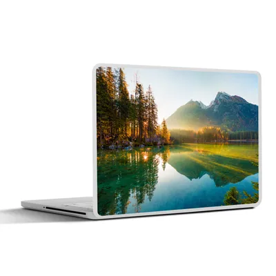 Produktbild von MuchoWow® Laptop Aufkleber Sticker Cover See - Wald - Berge - Natur - Sonne - Landschaft 36.5x27.5 cm - Laptop-Sticker