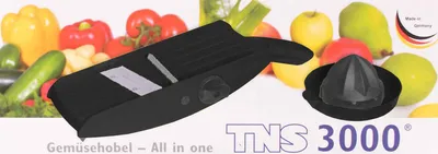 Produktbild von TNS 3000 All in ONE Gemüsehobel schwarz Gurkenhobel Küchenhobel Gemüseschneider