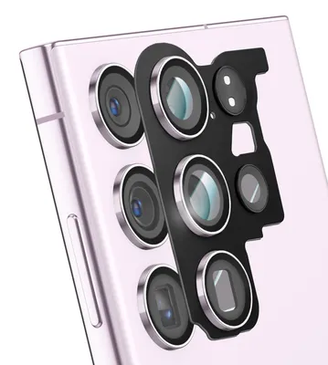 Image de Clappio, lentille de caméra arrière de rechange pour Galaxy S23 Ultra avec cadre, lavande