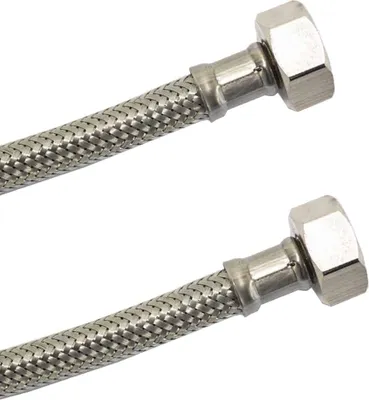 Produktbild von DN8 DVGW Panzerschlauch m. Edelstahlumflechtung 1/2" ÜM x 1/2" ÜM 1000 mm