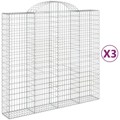 Produktbild von Gabionen mit Hochbogen 3 Stk. 200x50x180/200cm Verzinktes Eisen