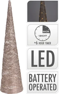 Produktbild von Kegelbaum mit 40 LEDs, 80 cm, goldfarben