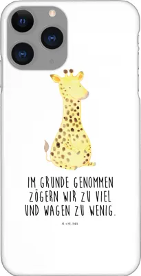 Produktbild von Mr. & Mrs. Panda Iphone 11 Pro Handyhülle Giraffe Zufrieden - Weiß - Geschenk, Afrika, Abenteuer, Handy Case, Glück, Premium Kunststoff