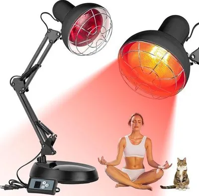 Productafbeelding van Famanu Infraroodlamp 100 Watt met timer - Roodlichtlamp voor thuisgebruik