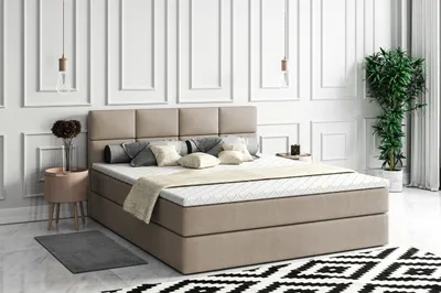 Produktbild von VELAR Boxspringbett mit bettkasten "MADERA", 120 cm, Beige