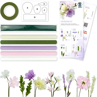 Produktbild von URSUS Krepppapier-Blumen-Set 23-teiliges Bastelset