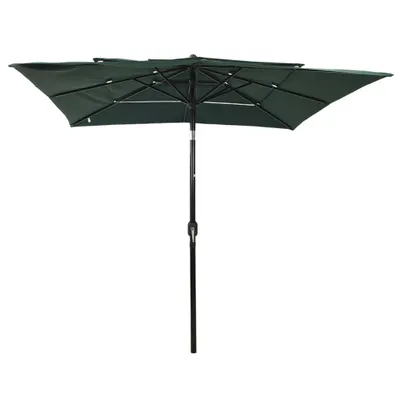 Zdjęcie produktu dla vidaXL Parasol z aluminiowym słupkiem 3-warstwowy zielony 2,5x2,5 m