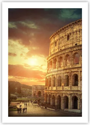 Produktbild von Poster - Poster ohne Rahmen - Coloseum Roma Architektur Italien - 50x70 cm - Wand Bild - Wanddeko - Wandbilder - Kunstposter - Wandposter - Bilder - Kunstdruck - Wandbild - P2XPA50x70-2966