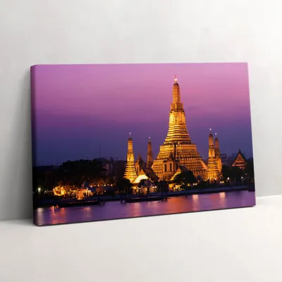 Produktbild von Tempel in Bangkok Thailand – Leinwandbild Wandbild – 30x20 cm – Leinwandbilder – Wandbilder – Schlafzimmer – Flur