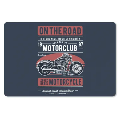 Produktbild von MuchoWow® Schreibtischunterlage Motorrad - Retro - Briefe - Zitat 60x40 cm - XXL Mauspad - Großes Mauspad