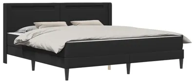 Produktbild von Bettgestell mit Matratze Schwarz 200 x 200 cm Kunstleder