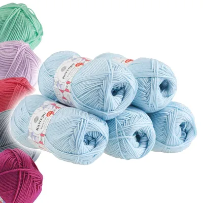 5x100g Strickgarn Kartopu BABY ONE pastellblau