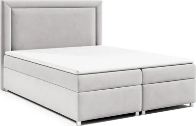 Produktbild von Best for Home Boxspringbett mit Bettkasten Trinity K-3 Bonellfederkern inkl. Topper, mit Lieferung 140x200-Silber