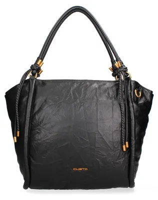 Immagine prodotto di Borsa a Spalla Donna Vegan Leather con Tracolla Rimovibile CUSTO Black B UNICA 48x42x18 cm TETUAN-BLACK