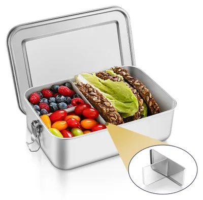 Edelstahl-Lunchbox mit Fächern, 850 ml, spülmaschinengeeignet