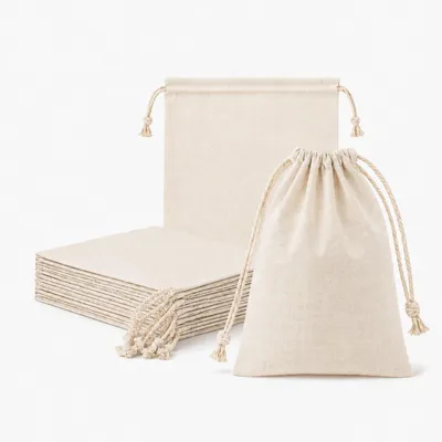Imagen del producto de Bolsa de tela con cordón, 15 x 20 cm, paquete de 10 unidades, ideal para regalos