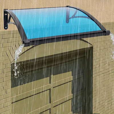 Imagen del producto de Toldo de aluminio para ventanas - Toldo para puertas - Cubierta - Toldo de aluminio - 82x77 cm