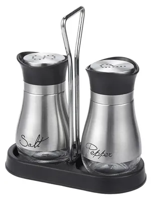 Produktbild von Salz- und Pfefferstreuer-Set - Nachfüllbare Gewürzstreuer aus Glas und Edelstahl - Für Küche, Unterwegs, Wohnmobil und BBQ