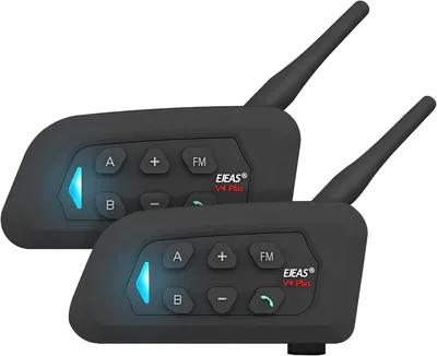 Immagine prodotto di Auricolare interfono per casco con Bluetooth, radio FM, cancellazione del rumore CVC e portata di 1500 metri