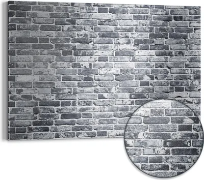 Produktbild von DEQORI Magnettafel Metall 90x60 cm 'Graue Ziegeltexturen' Whiteboard Pinnwand Büro
