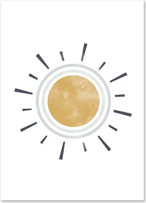 Produktbild von TPFLiving Kunstdruck LW-1063 (OHNE RAHMEN) Poster - Leinwand - Wandbild - Hochauflösender Giclée-Druck, langlebig und hochwertig - Stern, Sonne, Regenbogen, Mond, Rakete, Weltall - Für Kinderzimmer -  - Größe: 10x15cm
