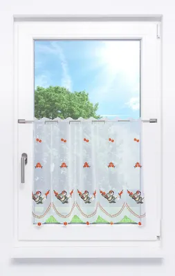 Produktbild von Scheibengardine Plauener Spitze - Sperling  (Bx H) 80cm * 55cm Orange/Orange