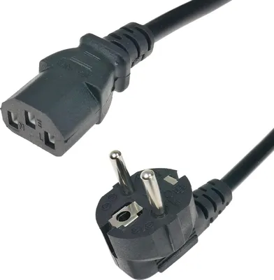 Image de Câble d'alimentation coudé 230 V C13, 5 m, noir