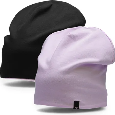 Produktbild von 4F Beanie Kinder Mütze Mädchen Jungen Frühling 2 Seitig Outdoor Strickmütze Lila