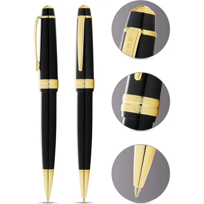 Produktbild von CROSS Kugelschreiber Bailey Light Schwarz-Lack/Gold, aus Kunststoff