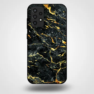 Produktbild von Smartphonica Handytasche für Samsung Galaxy A72 mit Marmordruck - TPU Rückseite Fall Marmor Design - Gold Schwarz
