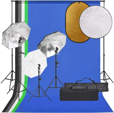 Produktbild von Fotostudio-Set mit Beleuchtung, Hintergrund und Reflektor 3094727