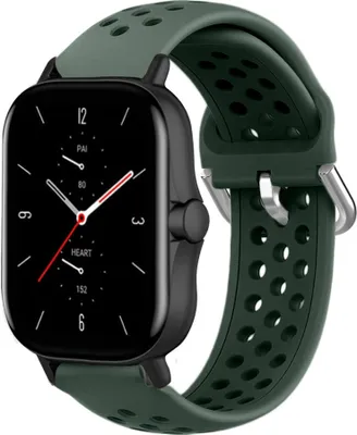 Produktbild von Strap-it Amazfit GTS 2 Silikonarmband mit Löchern (Armeegrün)
