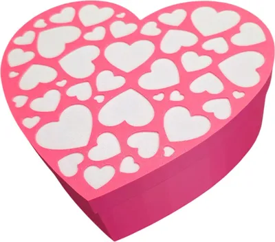 Produktbild von Geschenkbox Herz mit Deckel ca. 20cm groß Pink Pink Weiß