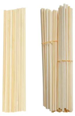 Produktbild von Zuckerwatte Stäbchen 100 Stück - Holzstäbchen - 40 cm x 4 mm - Fester Griff - Lebensmittelsicher - Perfekt für Bastelarbeiten